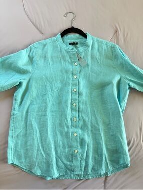 Ann Taylor Brand New Linen Button Down Shirt